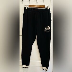 Roots Black Jogger Pants Unisex  XS